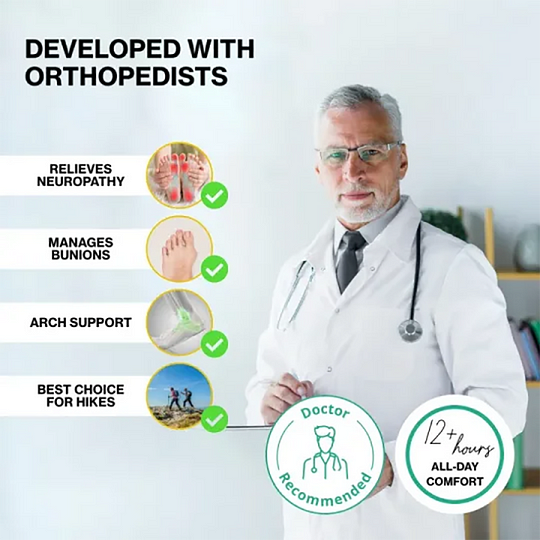 ⏰Limited Time Sale 70% OFF-Men's Casual Fashion Orthopedic Hiking Shoes – Anti-Puncture, Anti-Collision, Non-Slip Arch Support  Leather Outdoor Sports Shoes for All-Terrain Performance