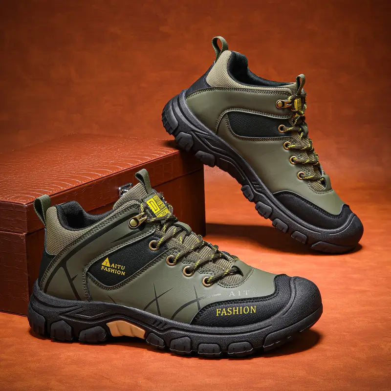 (📢LAST DAY-49% OFF🛒)Men's Outdoor Hiking Shoes – Waterproof, Non-Slip, Puncture-Proof & Smash-Proof with Arch Support & Wide Toe – Perfect for Daily Wear & Outdoor Adventures