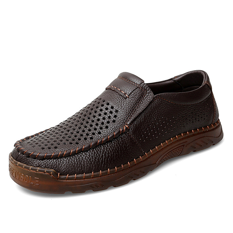 ⏰Promotion - 50% OFF🔥Men's Handmade Cowhide Hollow Breathable Loafers