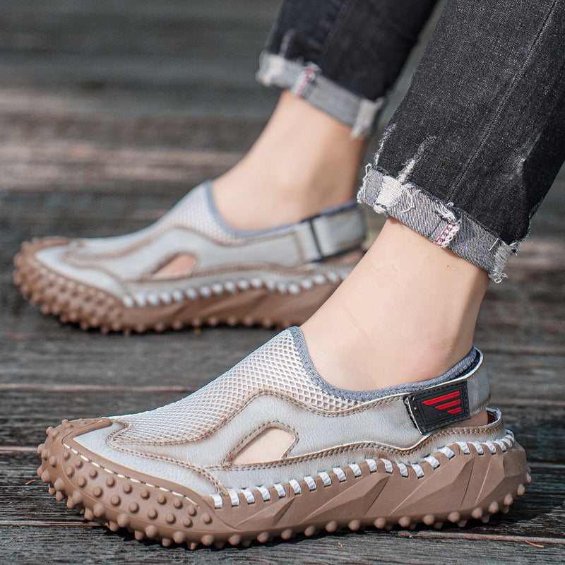 ⏰Last Day! 45% OFF 🔥GARB®Men‘s Genuine Leather Mesh Breathable Outdoor Sandals