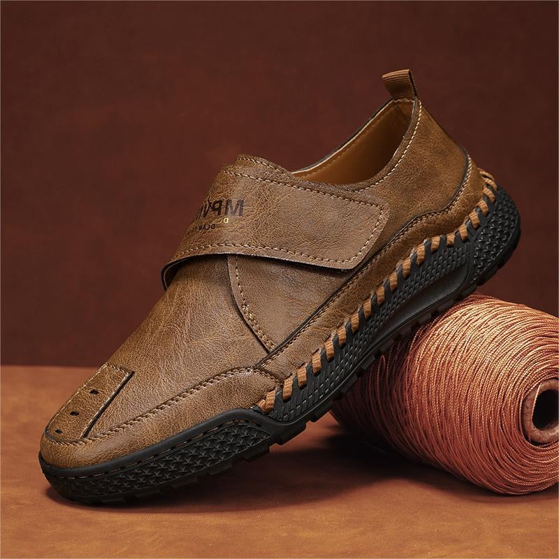 Men's Handcrafted Genuine Leather Orthopedic Velcro Loafers by GARB®
