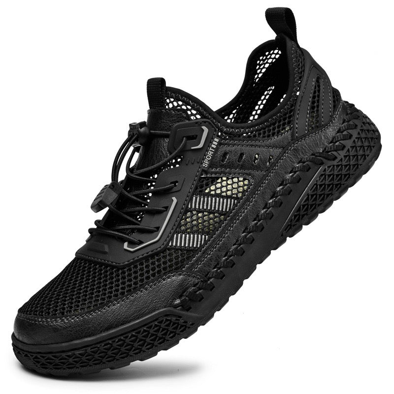 ⏰Last Day! 45% OFF 🔥GARB® Men's Genuine Leather Breathable Wide-Toe Drawstring Orthopedic Loafers