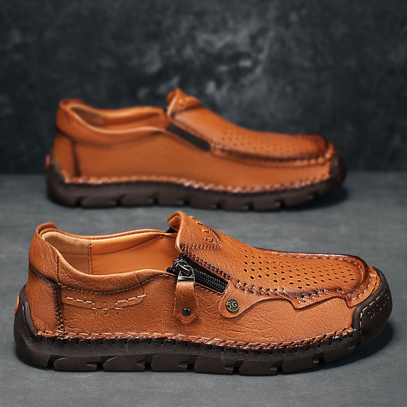 ⏰Promotion - 50% OFF🔥GARB® Men Casual Leather Loafer Summer Flat Soft Light Shoes