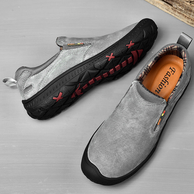 ⏰Promotion - 50% OFF🔥GARB® Men’s Handcrafted Leather Outdoor Loafers – Arch Support, Wide Toe & Impact Protection