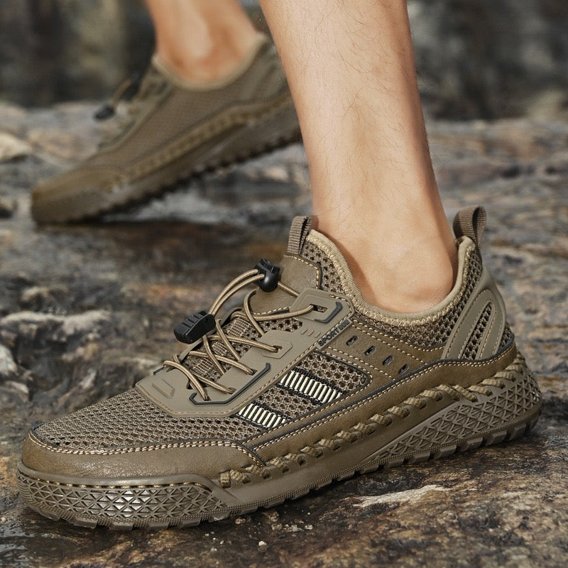 ⏰Last Day! 45% OFF 🔥GARB® Men's Genuine Leather Breathable Wide-Toe Drawstring Orthopedic Loafers