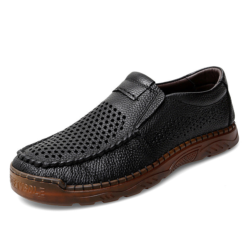 ⏰Promotion - 50% OFF🔥Men's Handmade Cowhide Hollow Breathable Loafers