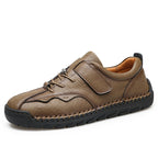 ⏰Promotion - 50% OFF🔥GARB®Men's Handcrafted Leather Orthopedic Loafers - Wide Toe Box, Adjustable Hook & Loop Strap