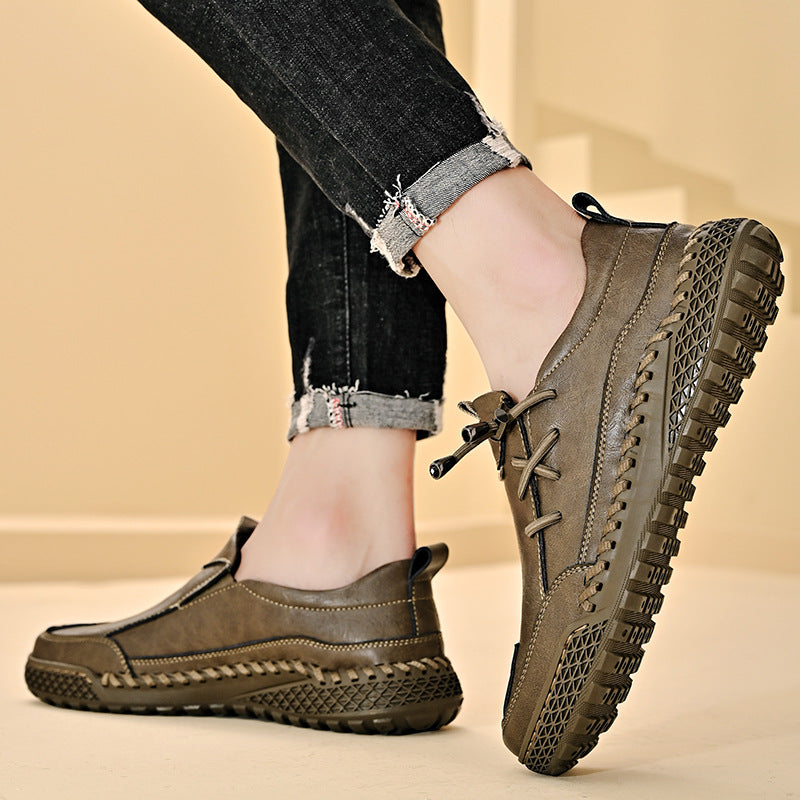 GARB®Men's Handmade Genuine Leather Glue-Free Slip-on Orthopedic Shoes