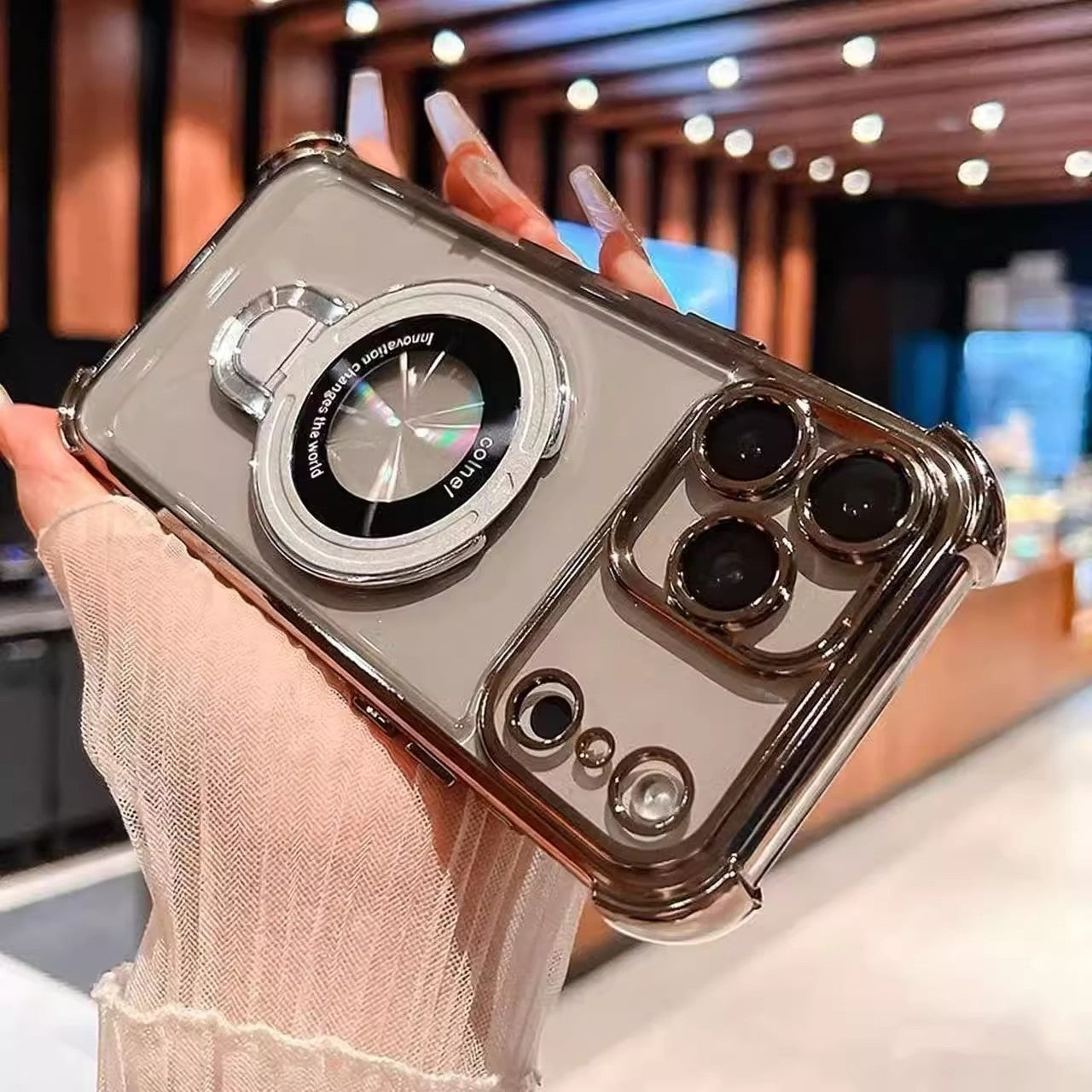 🔥New In Phone Case for iPhone 17 Series - Four Corners Air Cushion Anti-fall Case for iPhone with Invisible Ring Stand
