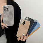 High-grade Fine Hole Electroplated Denim Pattern iPhone Case