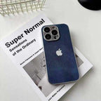 High-grade Fine Hole Electroplated Denim Pattern iPhone Case