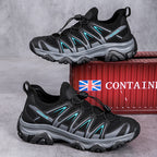 ⏰LAST DAY – 60% OFF🛒 Men's Lightweight Breathable Outdoor Hiking Shoes with Elastic Laces - Comfortable Running and Trekking Sneakers