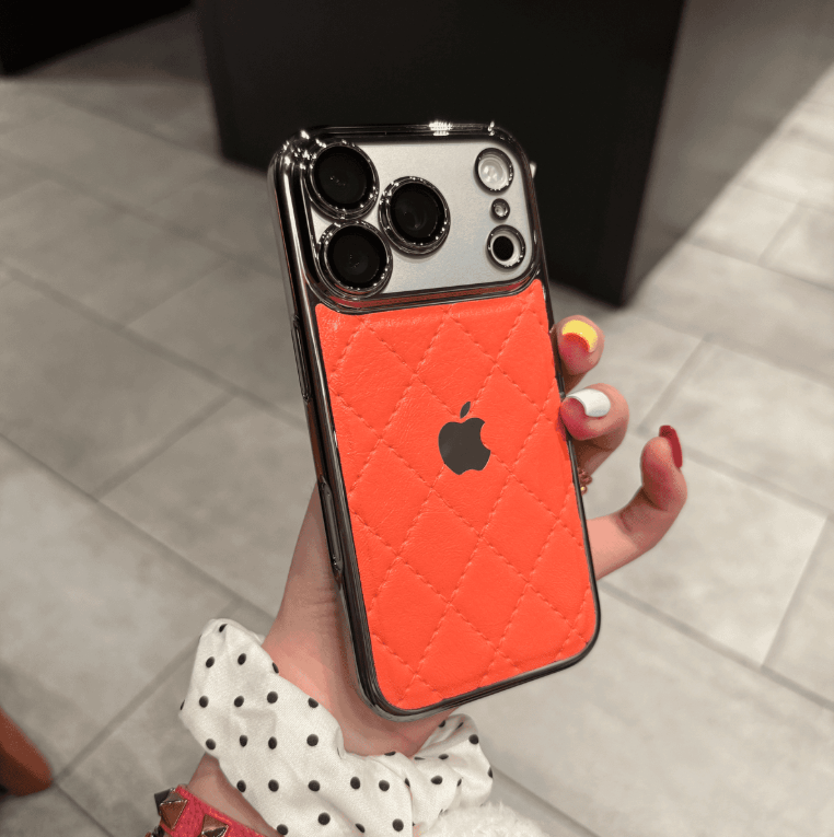Chanel Style Diamond Leather Mobile Phone Case for iPhone Series