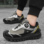 HOT SALE!Men's Work Hiking Shoes, Waterproof Safety Outdoor Boots with Wide Toe, Arch Support, Shock-Absorbing Sole, Puncture & Smash Resistant