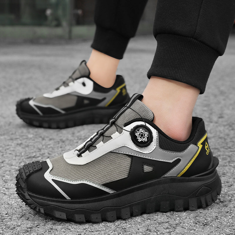 HOT SALE!Men's Work Hiking Shoes, Waterproof Safety Outdoor Boots with Wide Toe, Arch Support, Shock-Absorbing Sole, Puncture & Smash Resistant