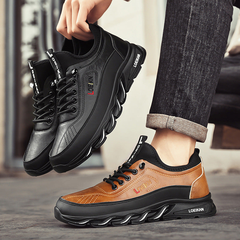 ⏰Limited Time Sale 70% OFF-Men's Casual Fashion Orthopedic Hiking Shoes – Anti-Puncture, Anti-Collision, Non-Slip Arch Support  Leather Outdoor Sports Shoes for All-Terrain Performance