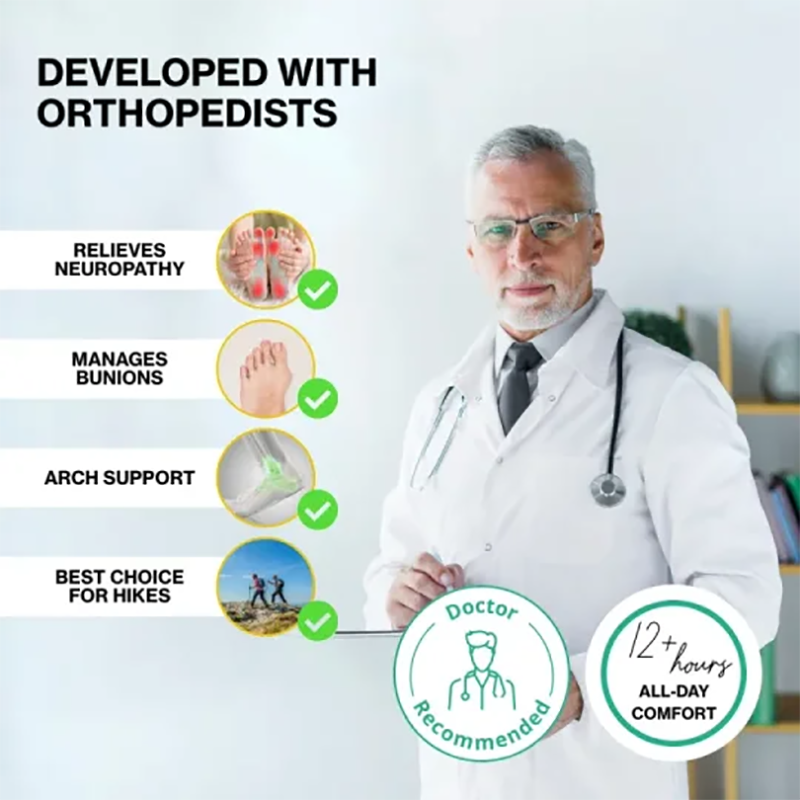 Men's Thickened Sole Elastic Collar Orthopedic Insole Comfortable Outdoor Shoes Casual Shoes