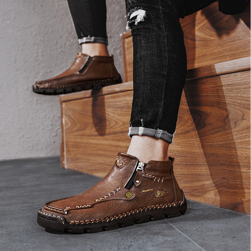 💥Last day deals 70% OFF💥Men's Casual Handmade Leather Non-slip Arch Support Boots - Prevent Foot Diseases