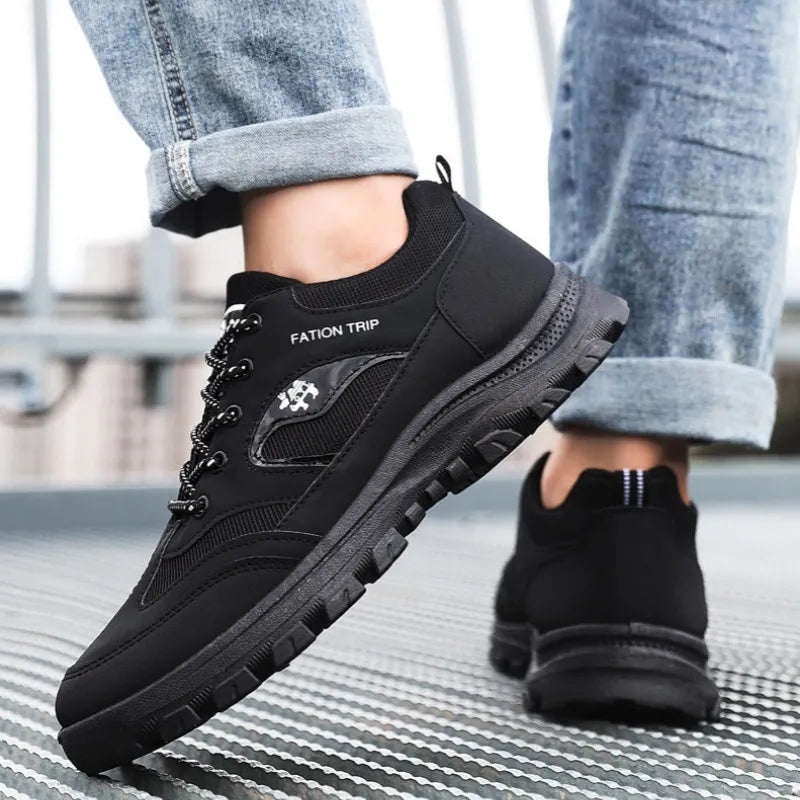 Men's Thickened Sole Elastic Collar Orthopedic Insole Comfortable Outdoor Shoes Casual Shoes