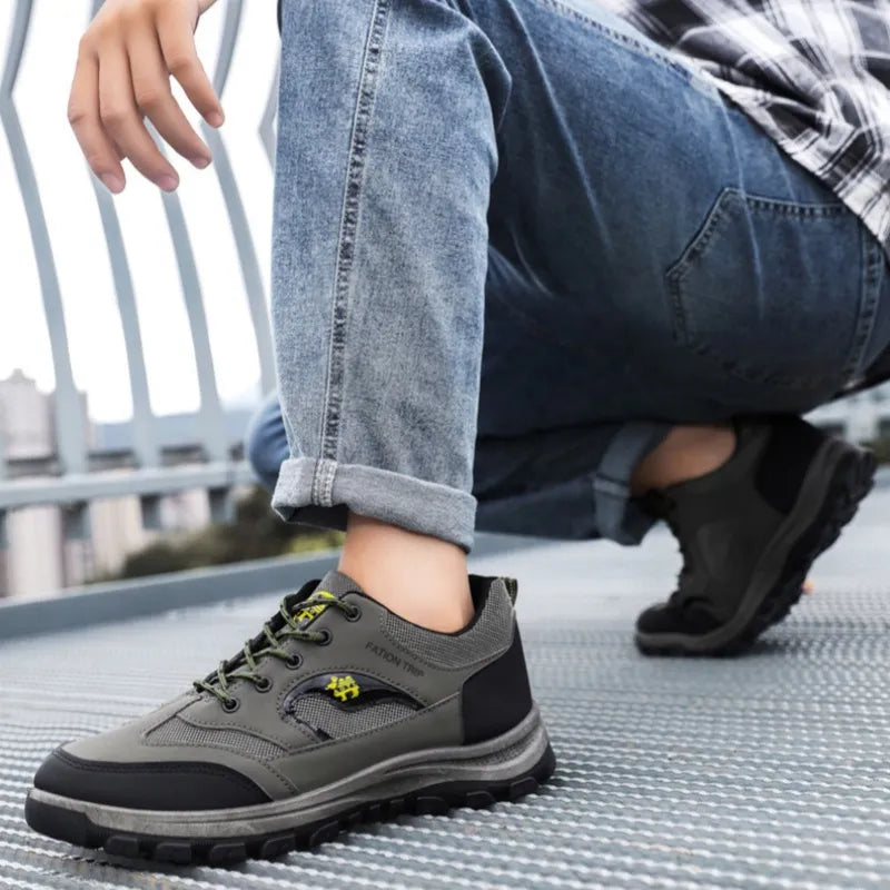 Men's Thickened Sole Elastic Collar Orthopedic Insole Comfortable Outdoor Shoes Casual Shoes