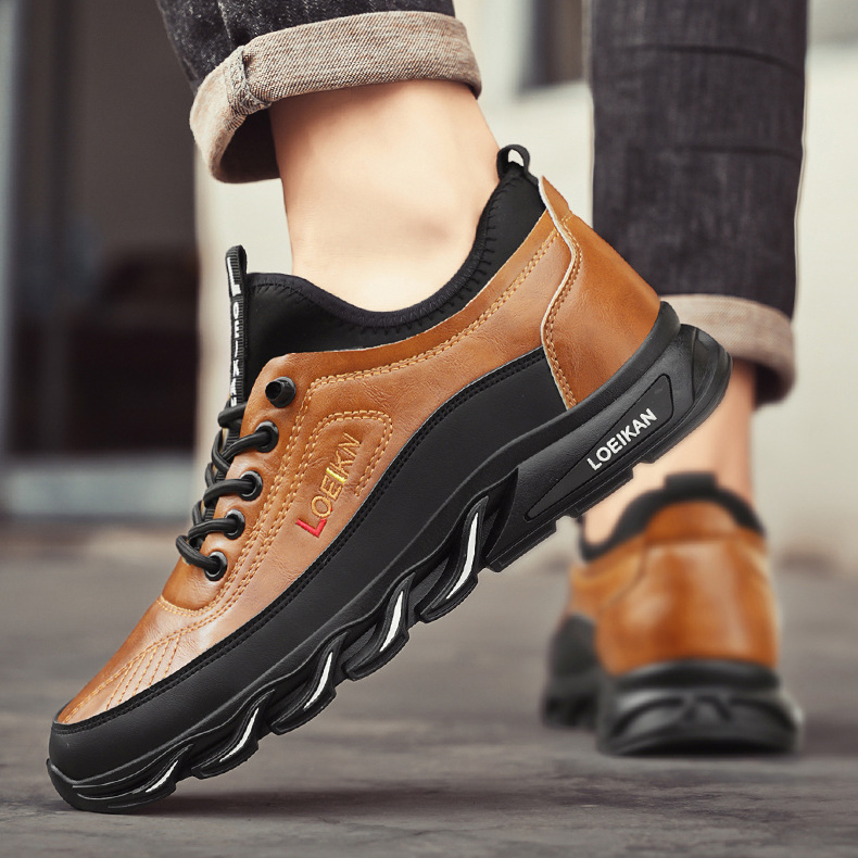 ⏰Limited Time Sale 70% OFF-Men's Casual Fashion Orthopedic Hiking Shoes – Anti-Puncture, Anti-Collision, Non-Slip Arch Support  Leather Outdoor Sports Shoes for All-Terrain Performance