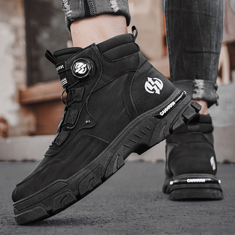 ⏰Men's outdoor swivel buckle work shoes（Waterproof, Anti-slip,Comfortable and Breathable）